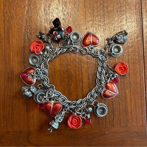 Vintage Alice In Wonderland Sterling Charm Bracelet